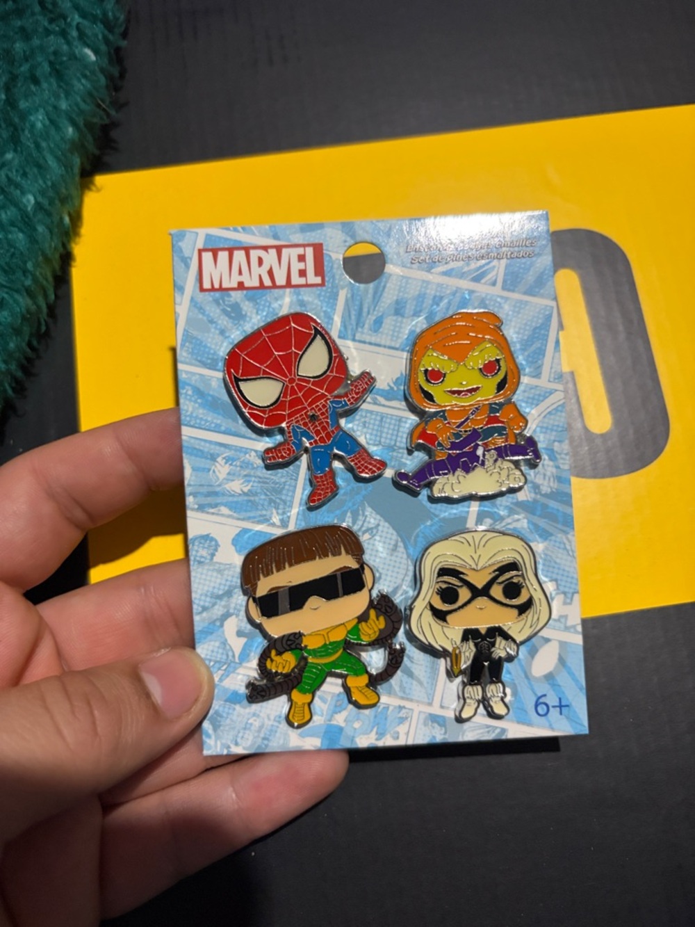 MARVEL Enamel Pin Set - Red, Orange, Green, Blue, Black, White